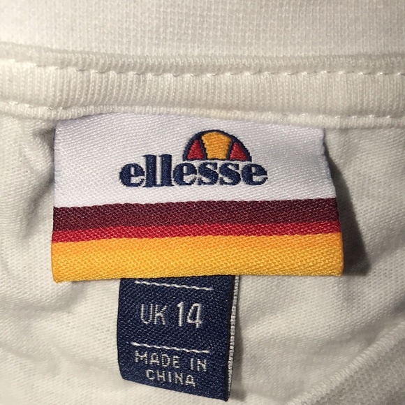 ellesse White Boyfriend T-shirt chest logo US 10 - Picture 5 of 10